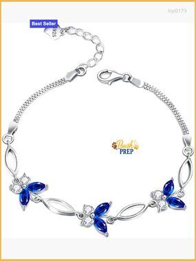 Sterling Silver Adjustable Butterfly Charm Bracelet, Perfect Gift